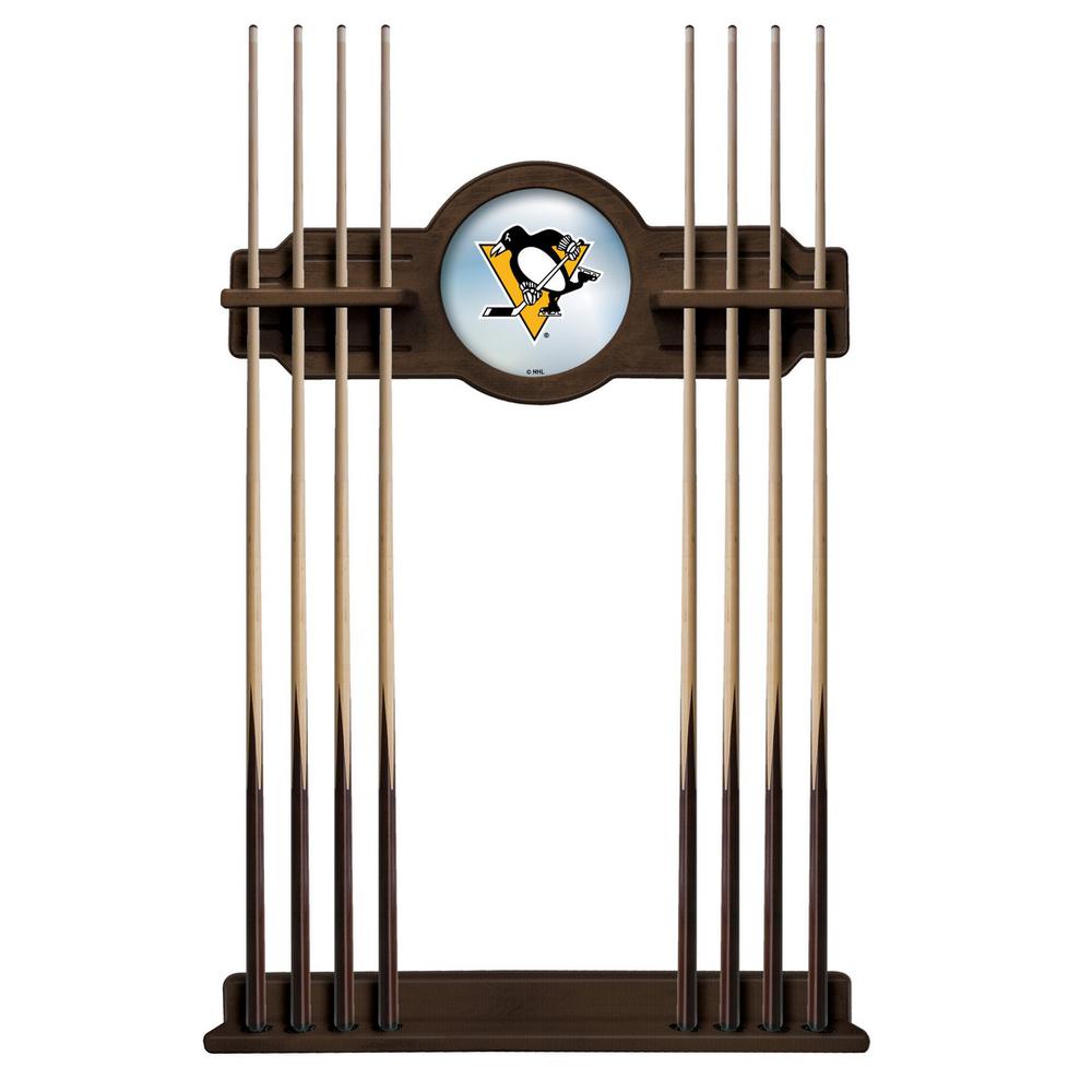 Pittsburgh Penguins Cue Rack in Chardonnay Finish. Picture 1