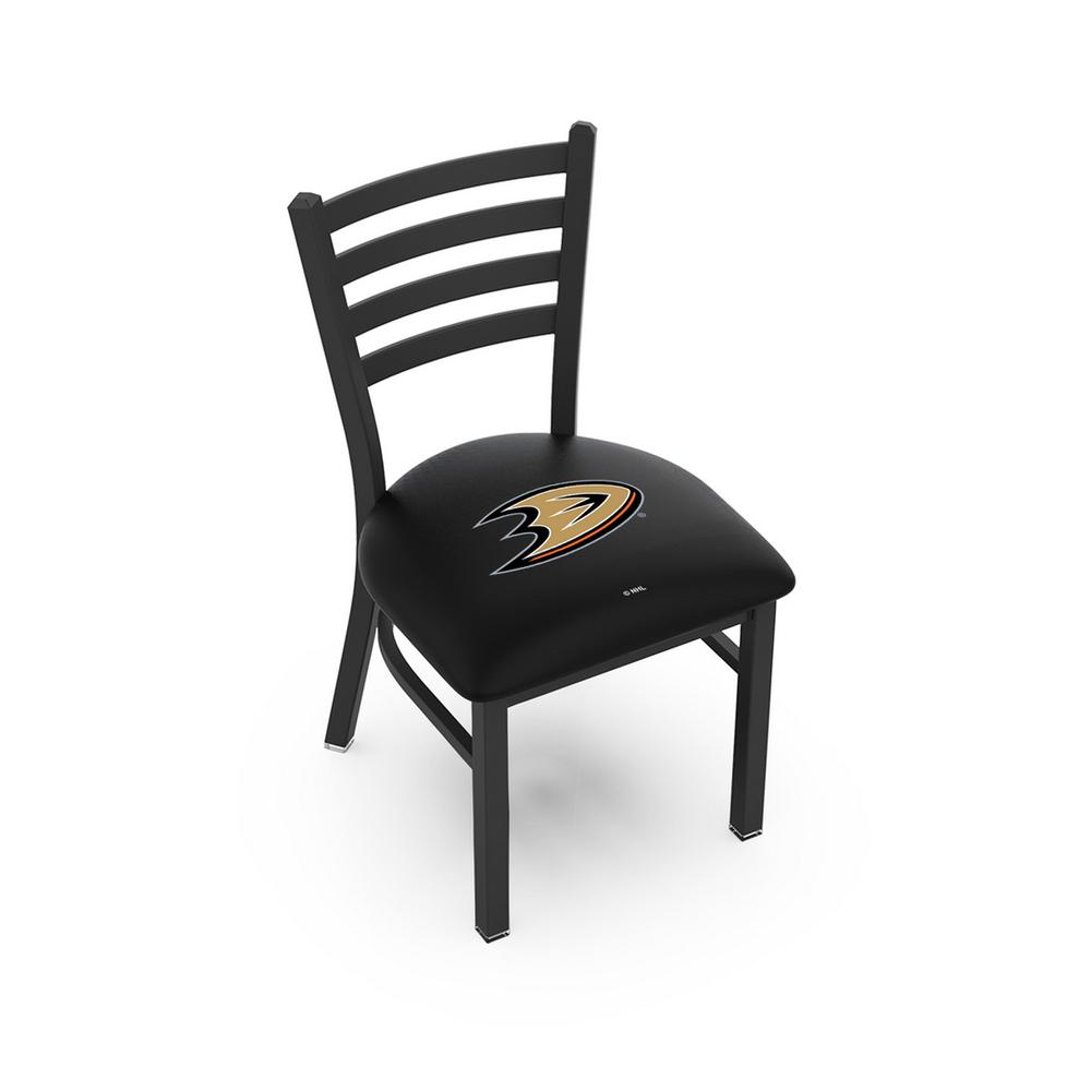 L00418 Black Wrinkle Anaheim Ducks Stationary Chair with Ladder Style Back by Holland Bar Stool Co.. Picture 1