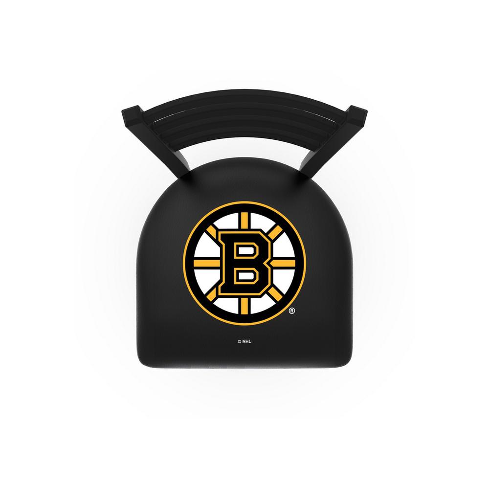 L00418 Black Wrinkle Boston Bruins Stationary Chair with Ladder Style Back by Holland Bar Stool Co.. Picture 2