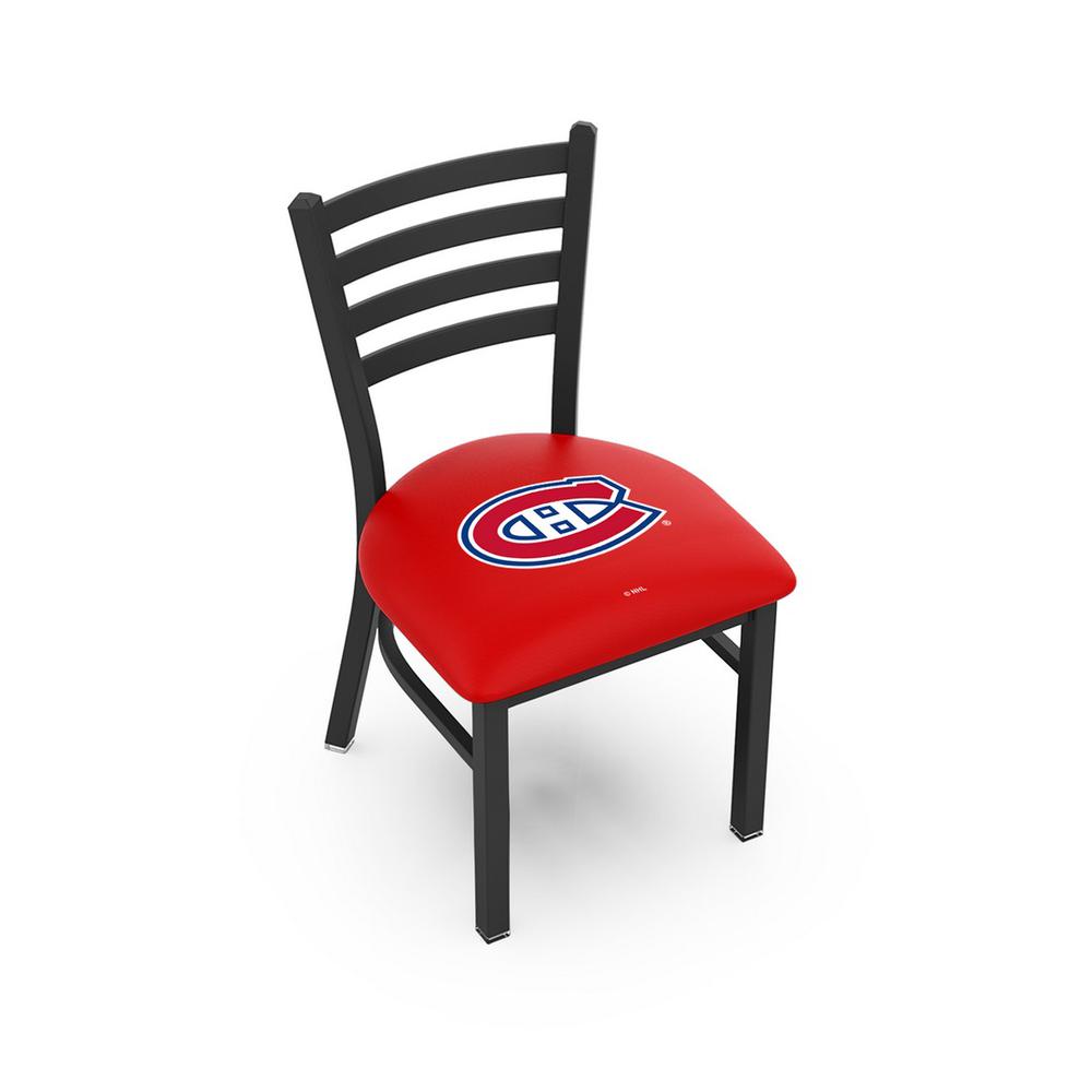 L00418 Black Wrinkle Montreal Canadiens Stationary Chair with Ladder Style Back by Holland Bar Stool Co.. The main picture.