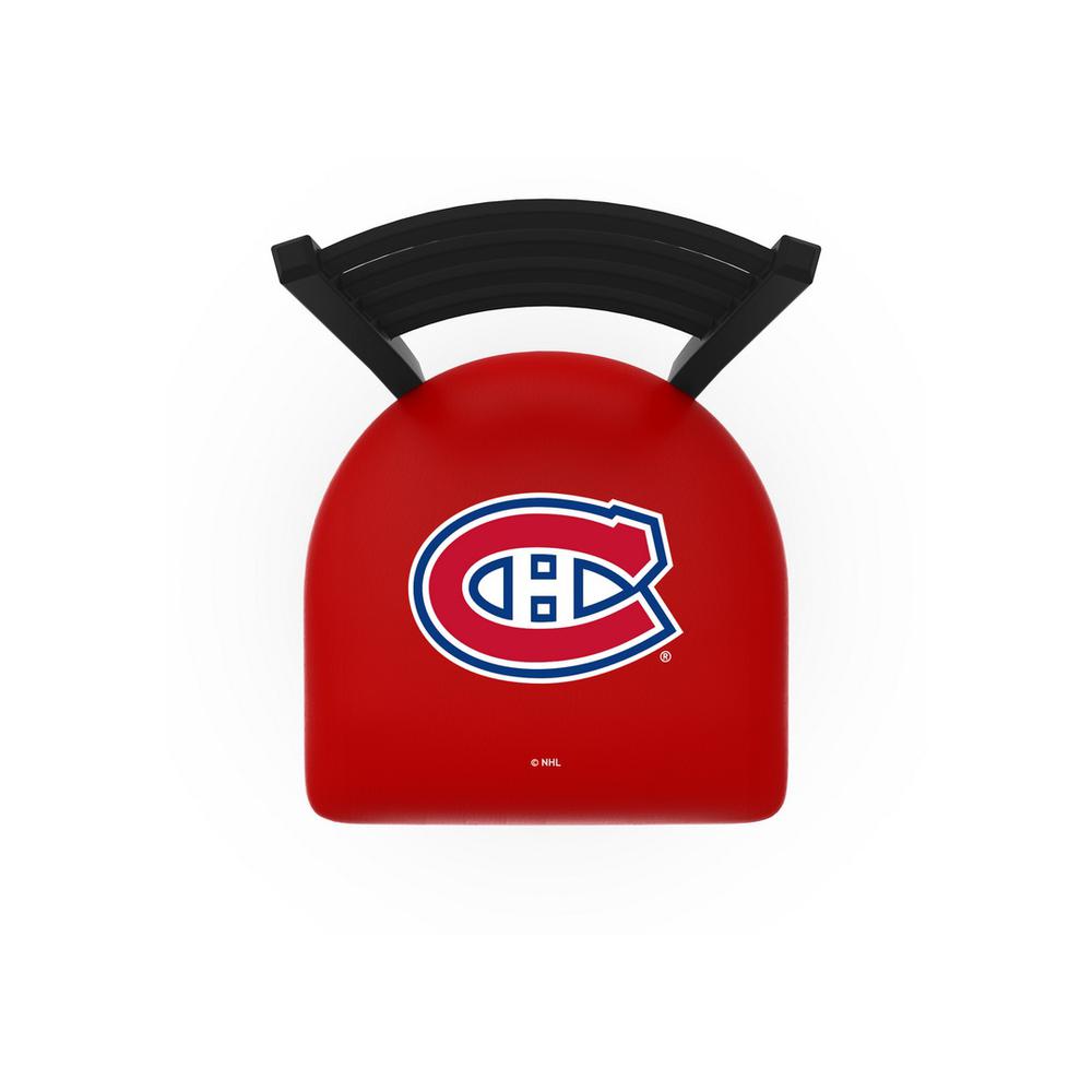 L00418 Black Wrinkle Montreal Canadiens Stationary Chair with Ladder Style Back by Holland Bar Stool Co.. Picture 2