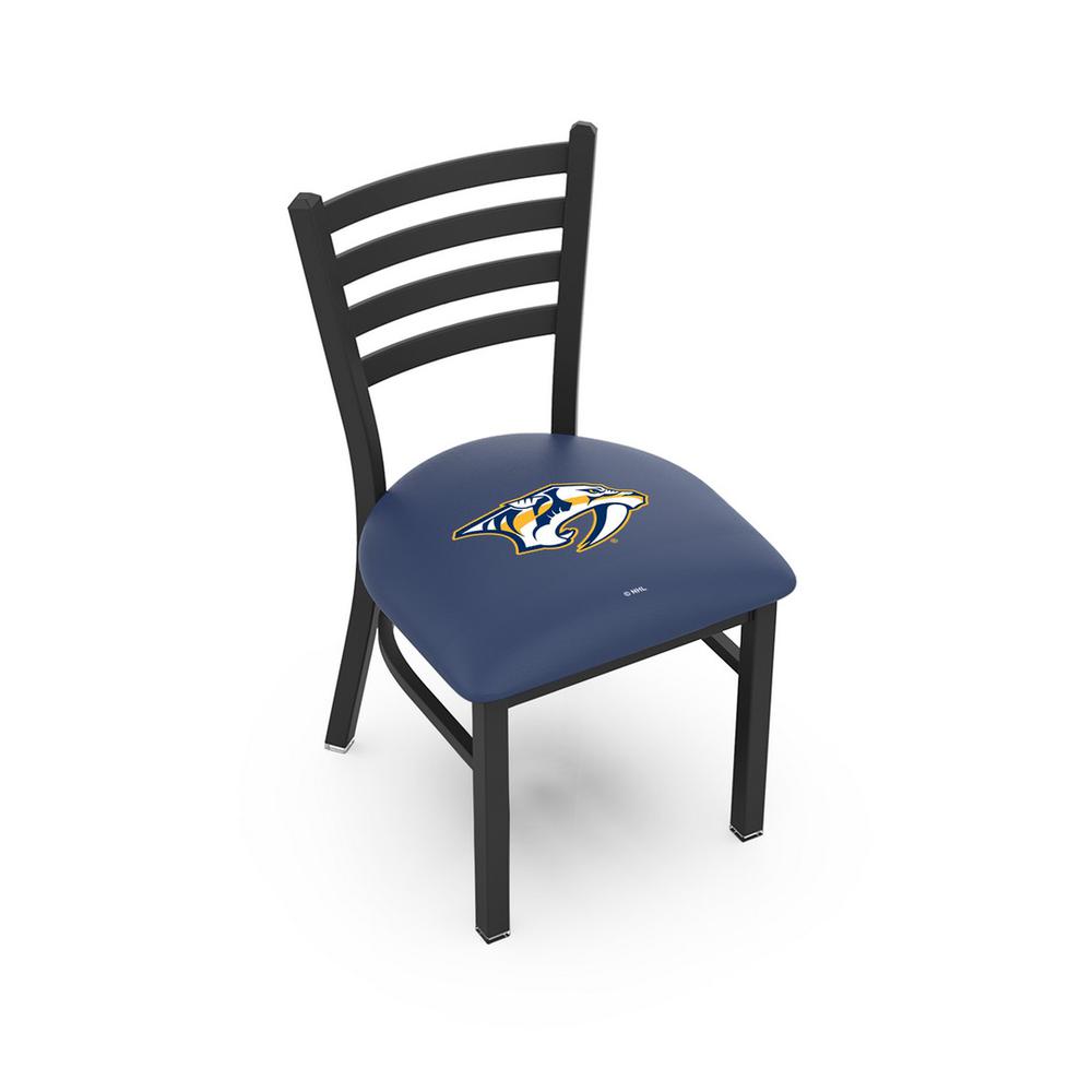 L00418 Black Wrinkle Nashville Predators Stationary Chair with Ladder Style Back by Holland Bar Stool Co.. Picture 1