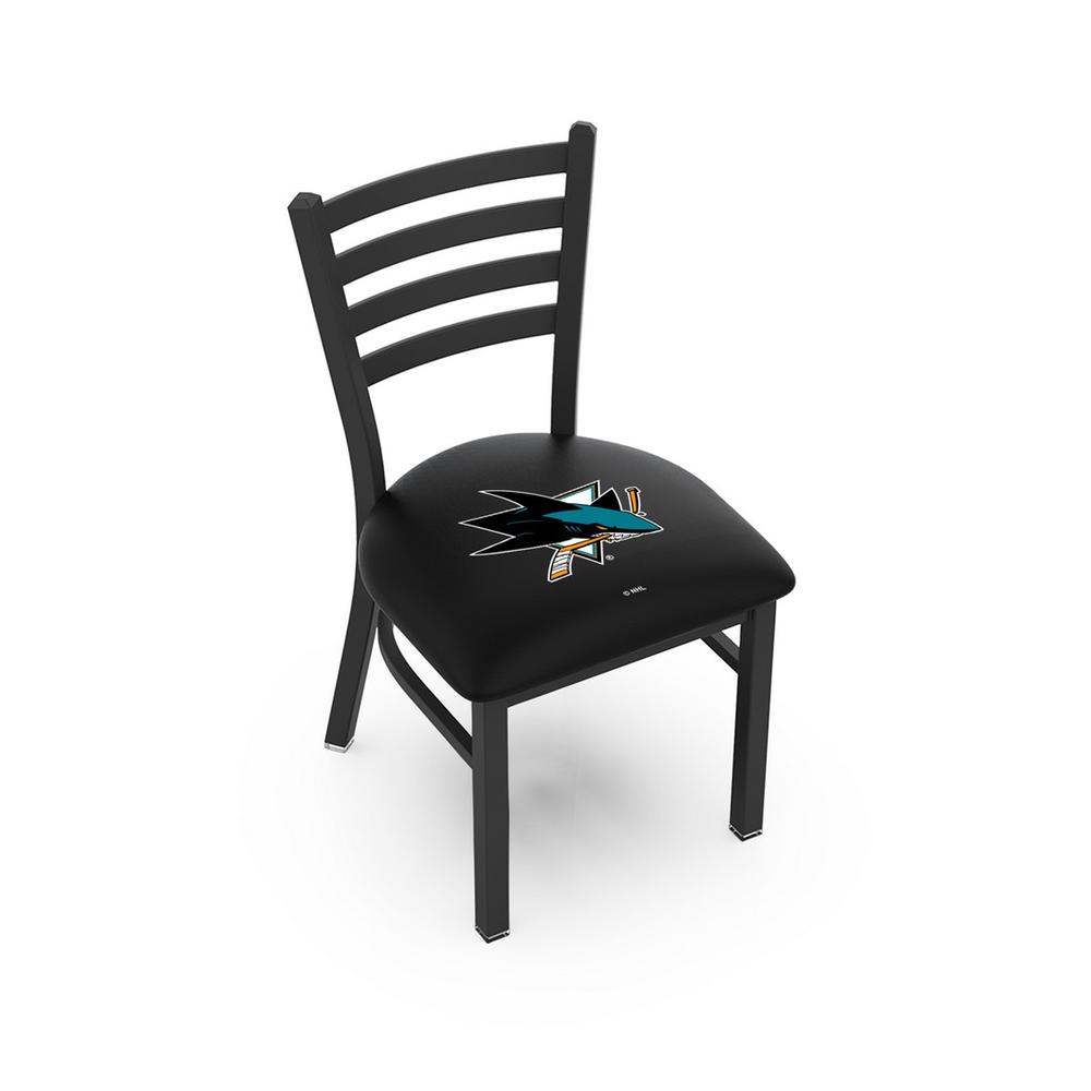 L00418 Black Wrinkle San Jose Sharks Stationary Chair with Ladder Style Back by Holland Bar Stool Co.. Picture 1