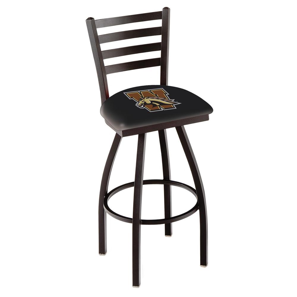 L014 - 36" Black Wrinkle Western Michigan Swivel Bar Stool with Ladder Style Back by Holland Bar Stool Co.. The main picture.