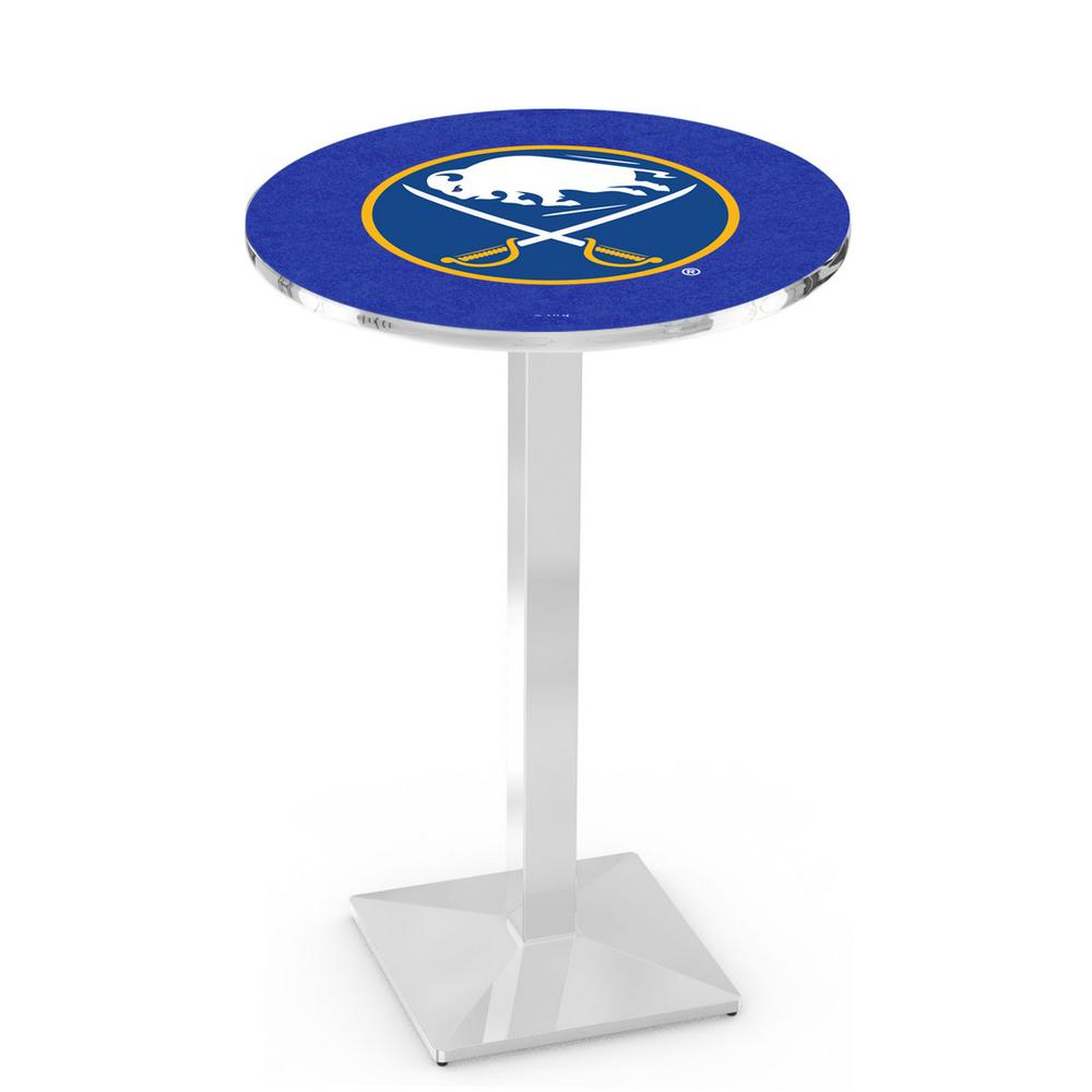 L217 Buffalo Sabres 36" Tall - 36" Top Pub Table with Chrome Finish (7558). Picture 1
