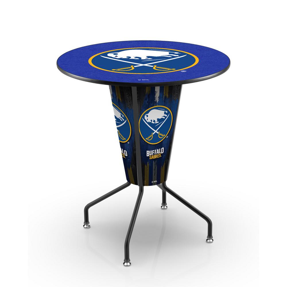 Lighted L218 - 42" Black Buffalo Sabres Pub Table. Picture 1