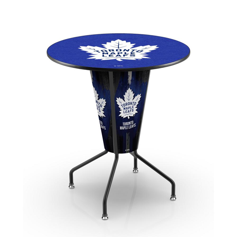 Lighted L218 - 42" Black Toronto Maple Leafs Pub Table. Picture 1