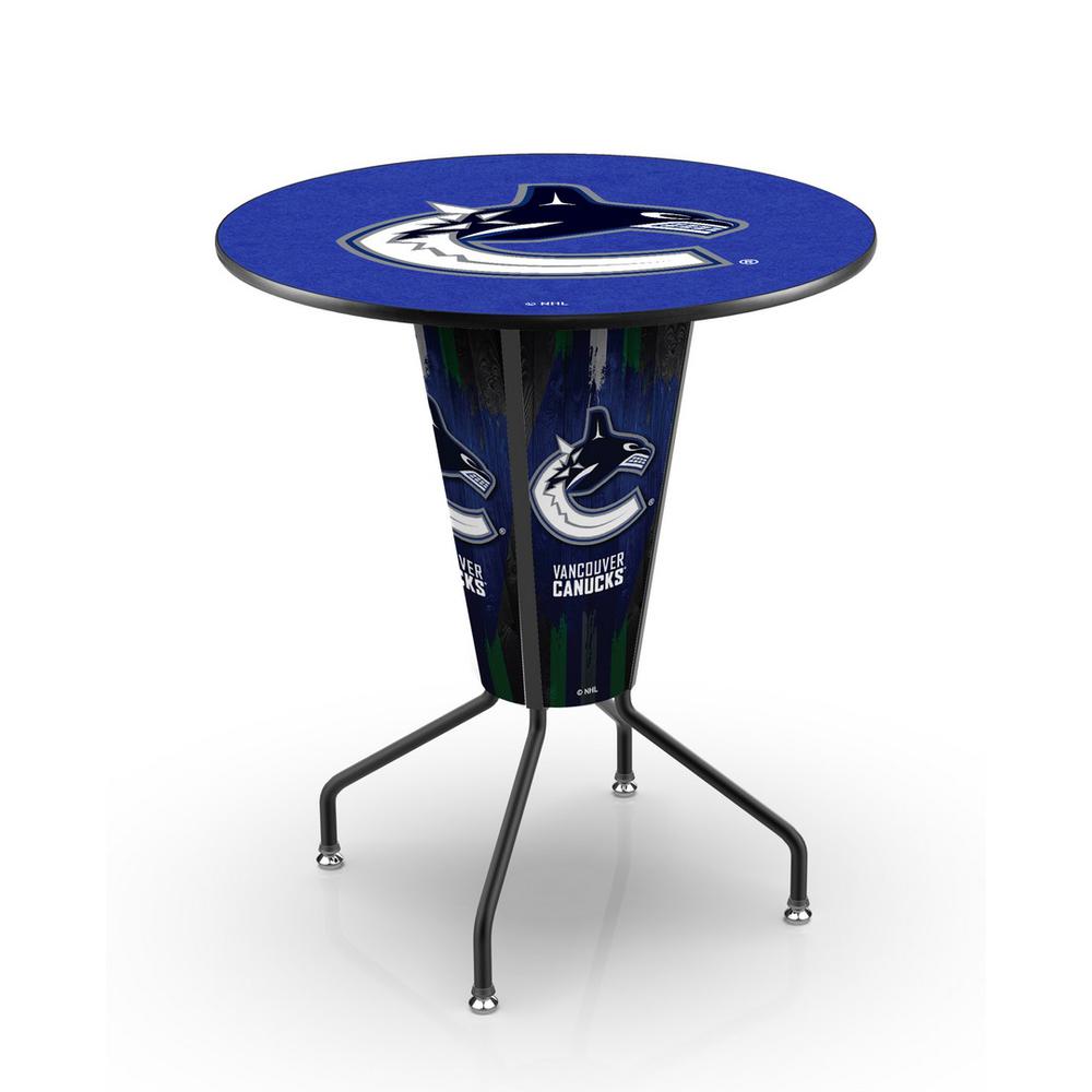 Lighted L218 - 42" Black Vancouver Canucks Pub Table. Picture 1