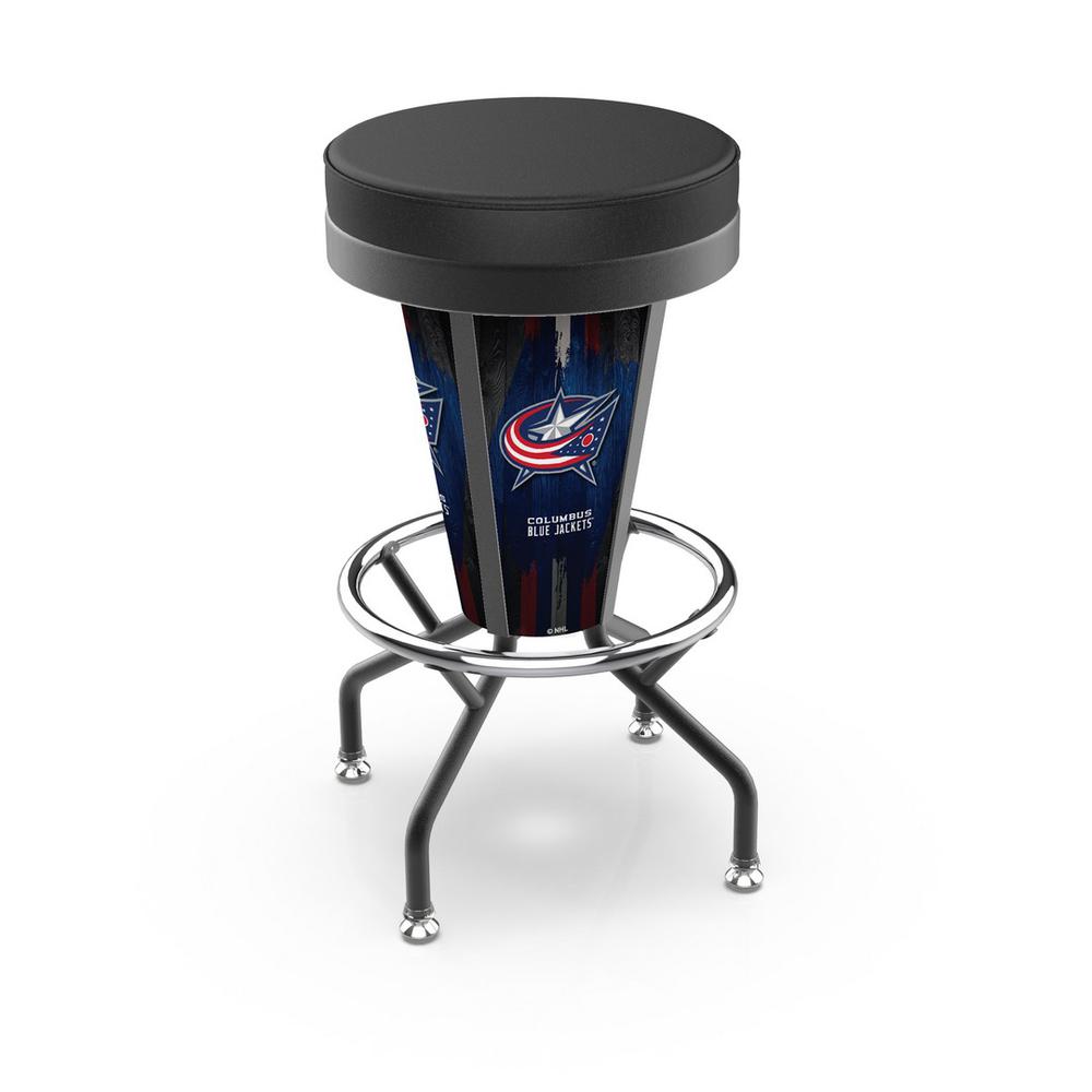 Lighted Columbus Blue Jackets Swivel Bar Stool. The main picture.