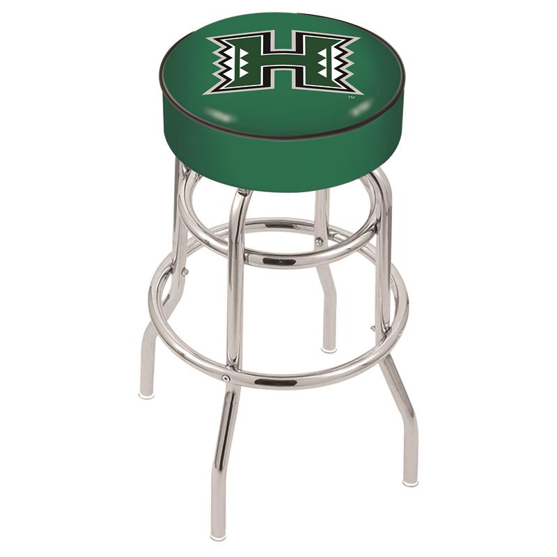 30" L7C1 - 4" Hawaii Cushion Seat with Double-Ring Chrome Base Swivel Bar Stool by Holland Bar Stool Company. Picture 1