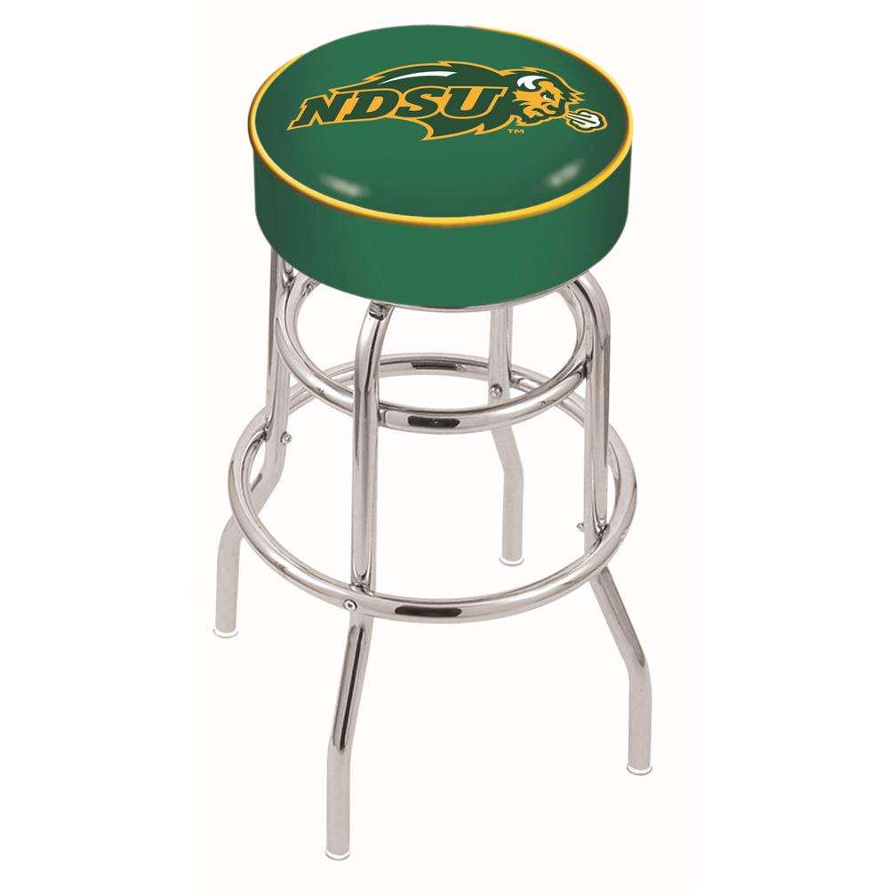 30" L7C1 - 4" North Dakota State Cushion Seat with Double-Ring Chrome Base Swivel Bar Stool by Holland Bar Stool Company. Picture 1