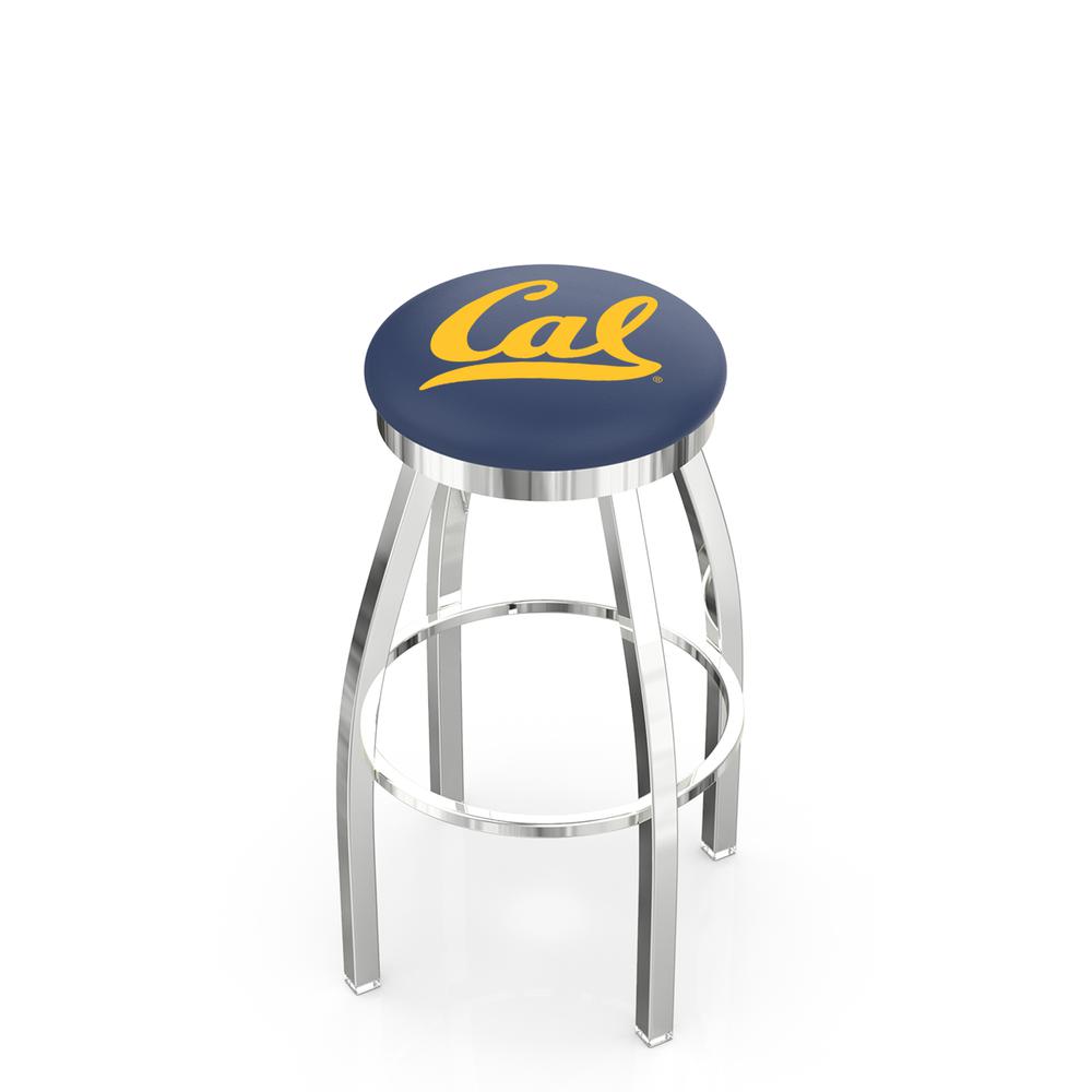 25" L8C2C - Chrome Cal Swivel Bar Stool with Accent Ring by Holland Bar Stool Company. Picture 1