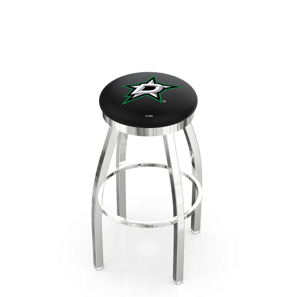 25" L8C2C - Chrome Dallas Stars Swivel Bar Stool with Accent Ring by Holland Bar Stool Company. Picture 1