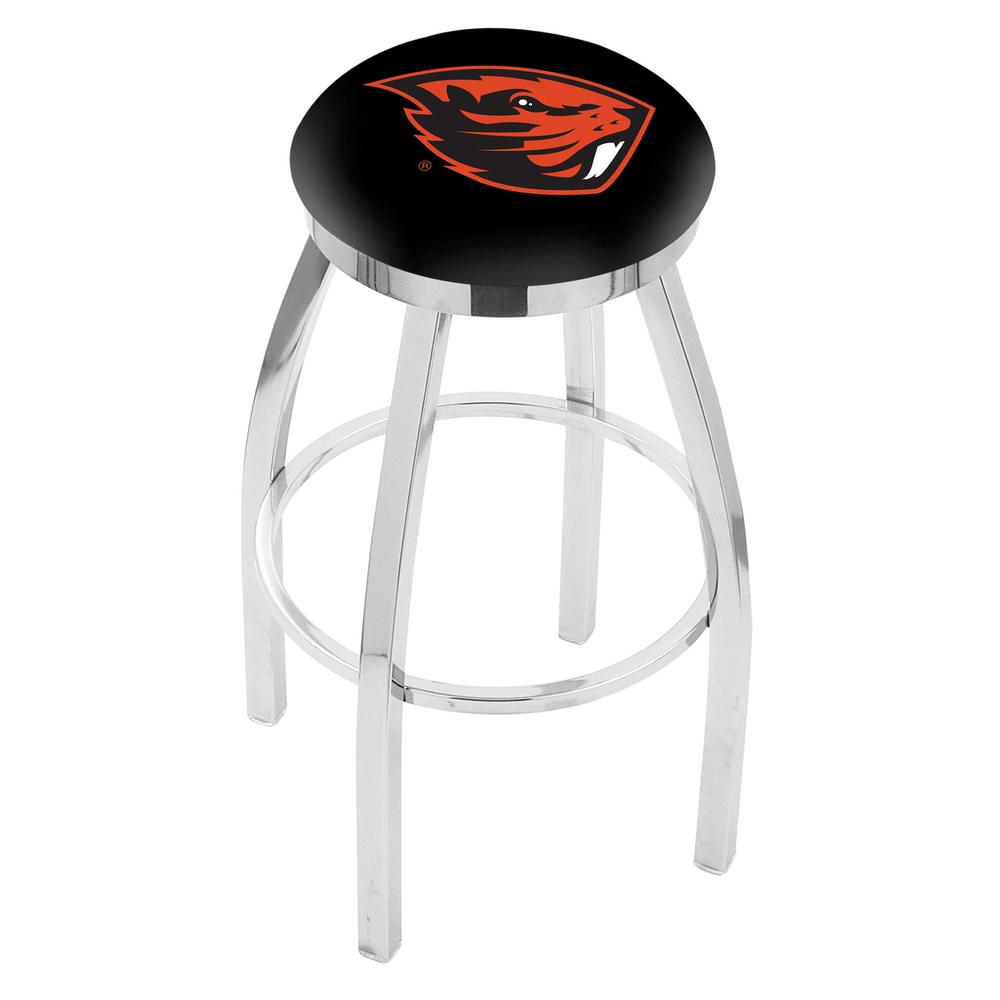 30" L8C2C - Chrome Oregon State Swivel Bar Stool with Accent Ring by Holland Bar Stool Company. Picture 1