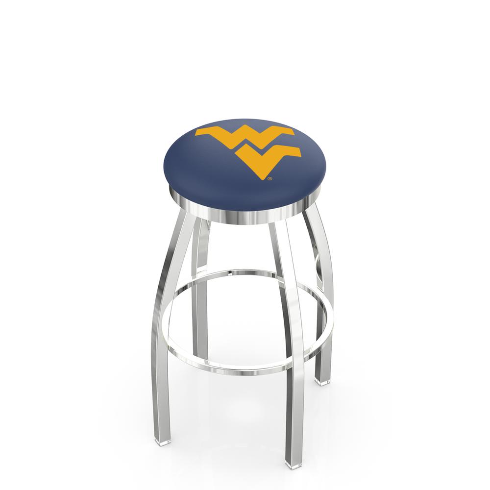 25" L8C2C - Chrome West Virginia Swivel Bar Stool with Accent Ring by Holland Bar Stool Company. The main picture.