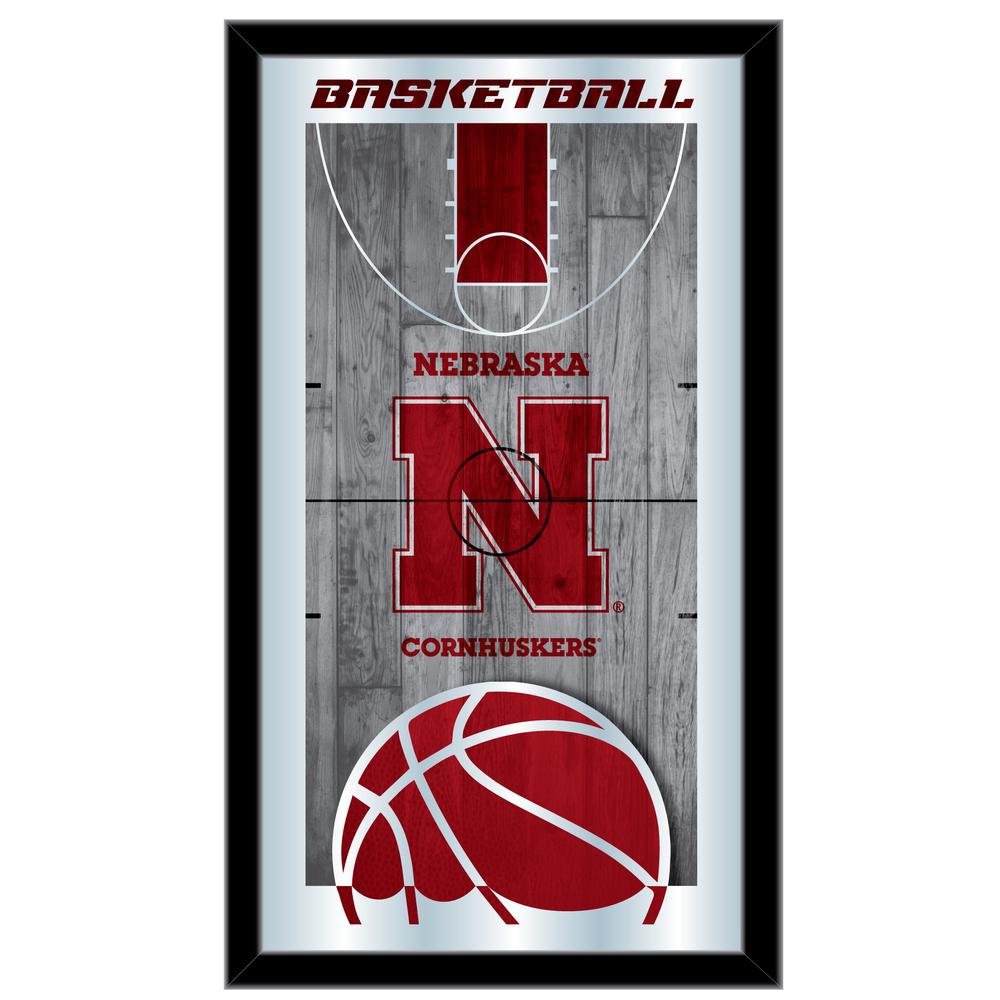 Nebraska 15" x 26" Basketball Mirror. Picture 1