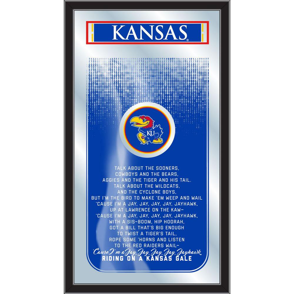 Kansas 26" x 15" Fight Song Mirror by Holland Bar Stool Company. Picture 1