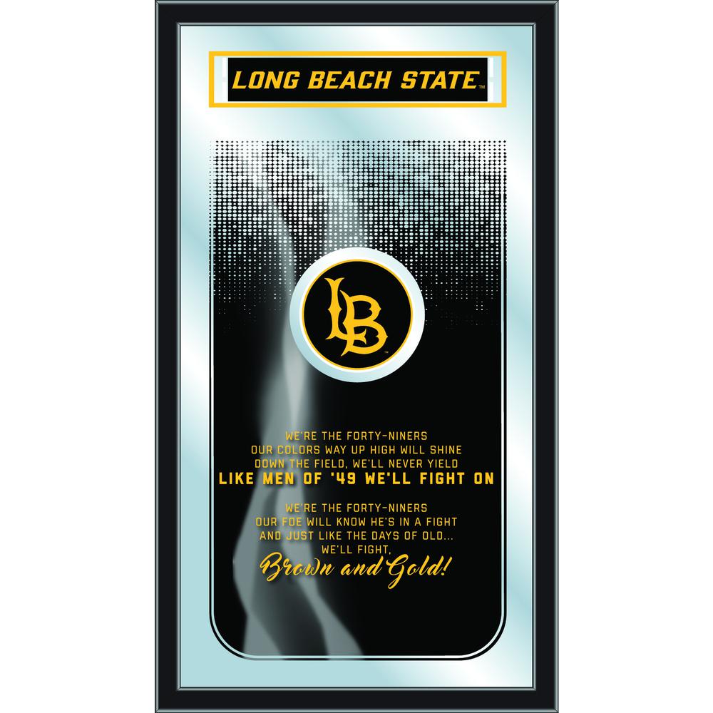 Long Beach State University 26" x 15" Fight Song Mirror by Holland Bar Stool Company. Picture 1