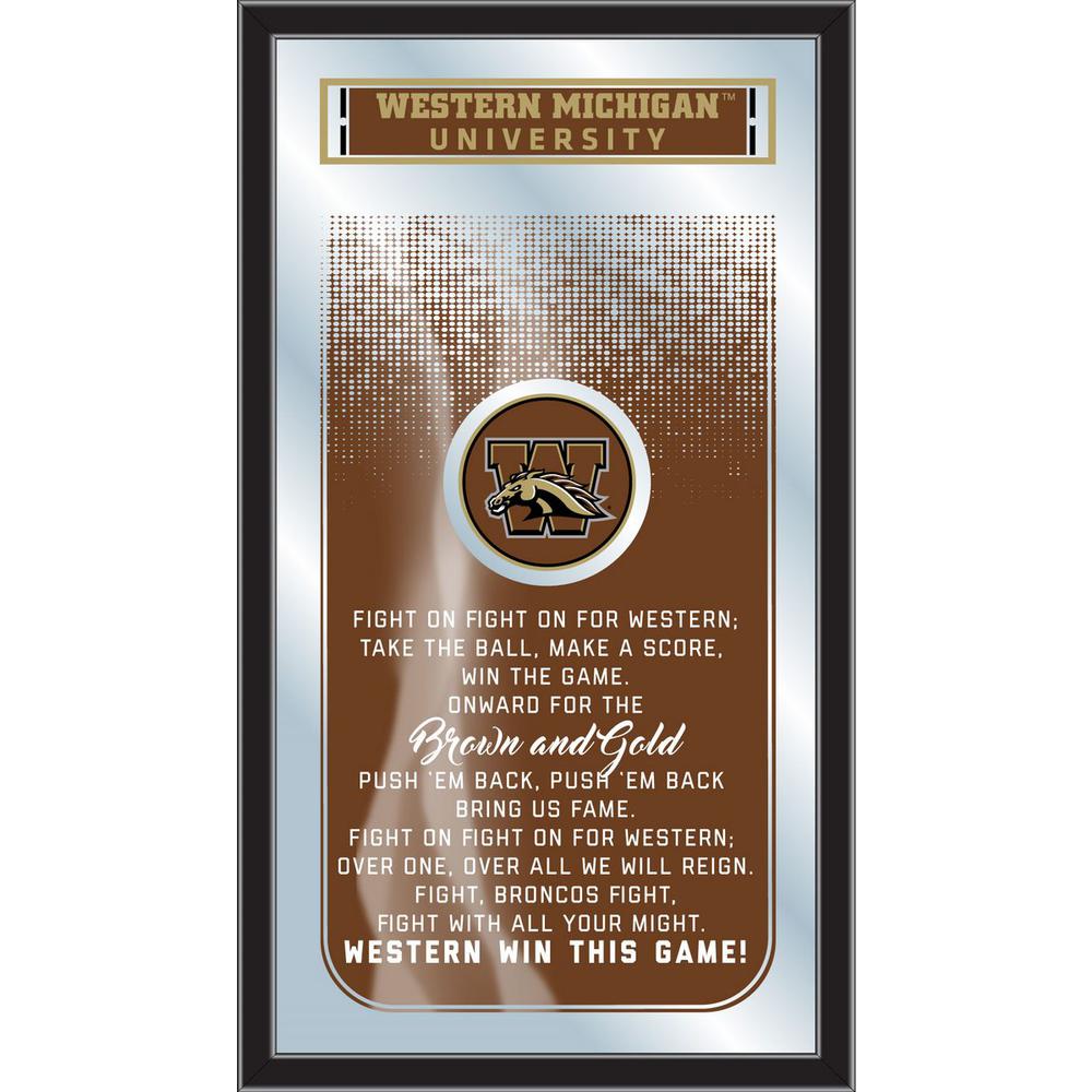 Western Michigan 26" x 15" Fight Song Mirror. Picture 1