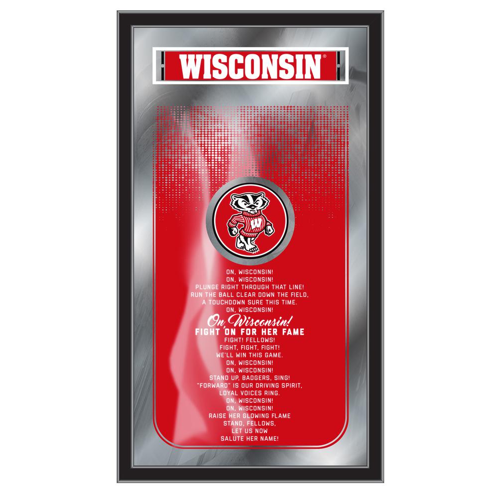 Wisconsin 26" x 15" Fight Song Mirror. Picture 1