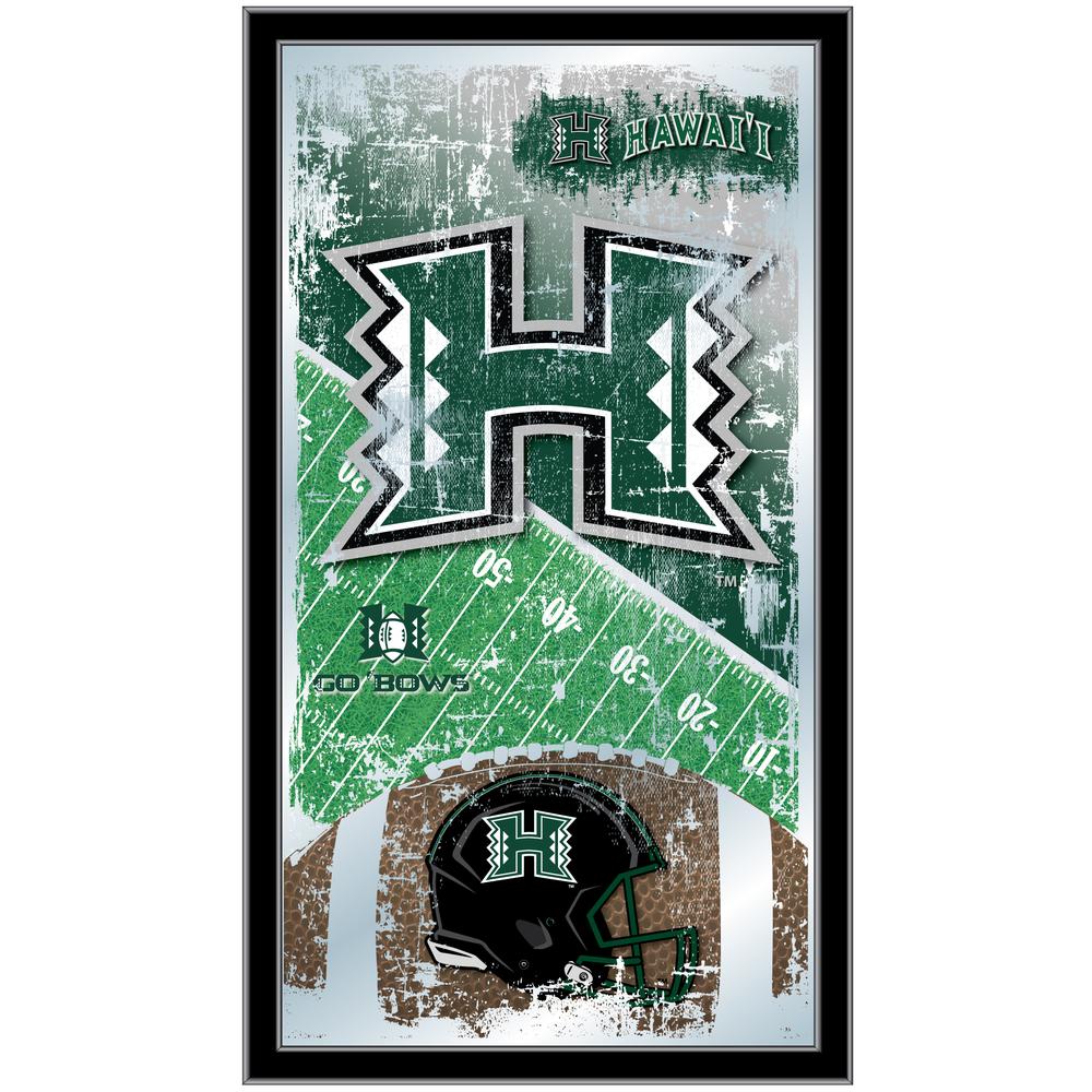 University of Hawaii 15" x 26" Football Mirror. Picture 1