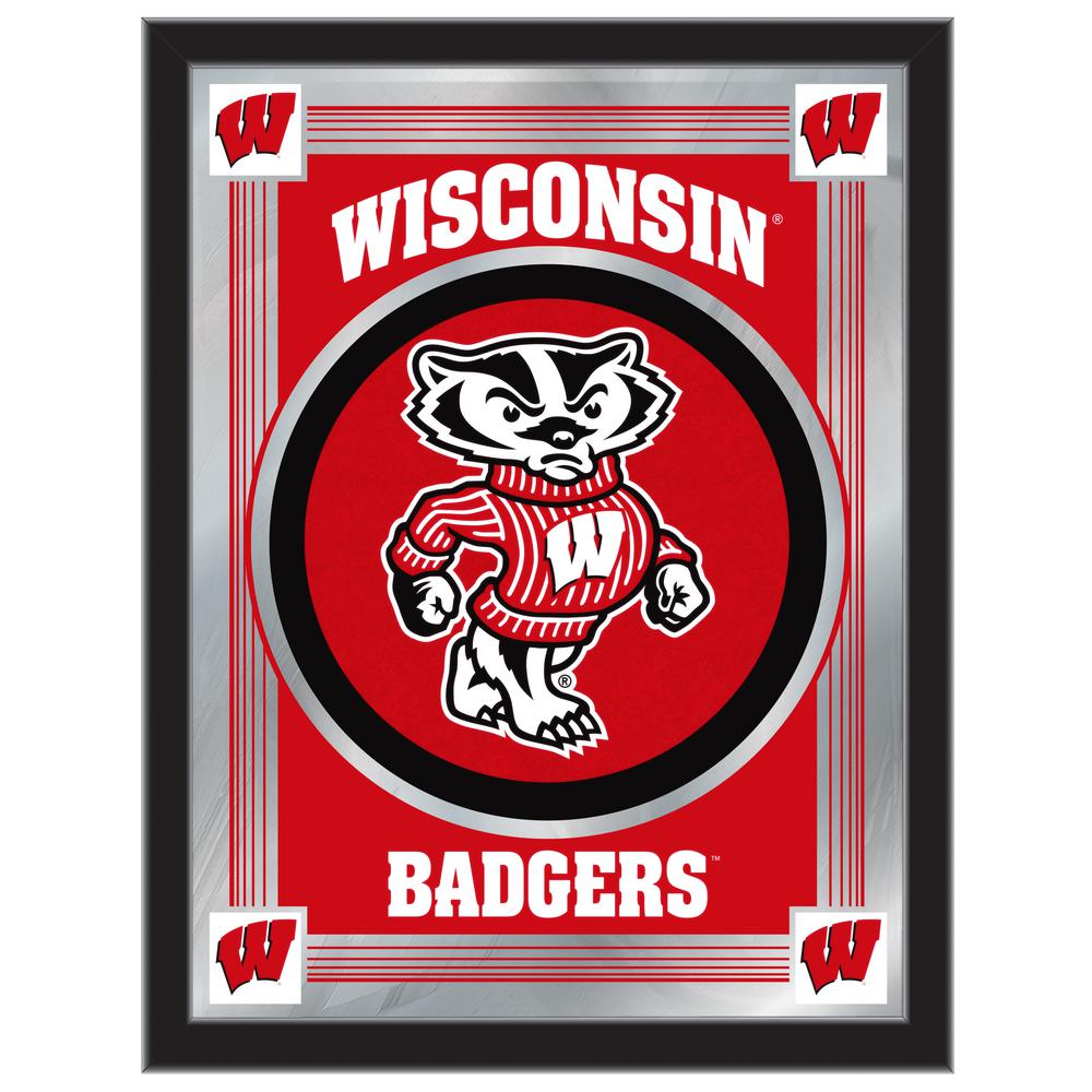 Wisconsin "Badger" 17" x 22" Logo Mirror. Picture 1