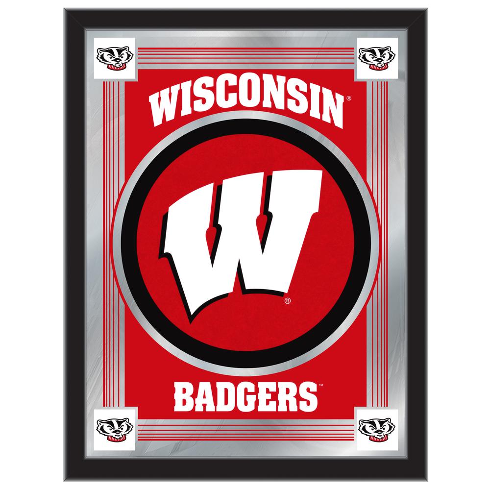 Wisconsin "W" 17" x 22" Logo Mirror. Picture 1