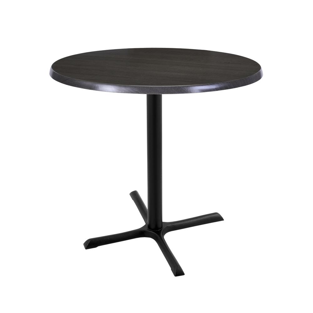36" Tall OD211 Indoor/Outdoor All-Season Table with 30" Diameter Charcoal Top. Picture 1