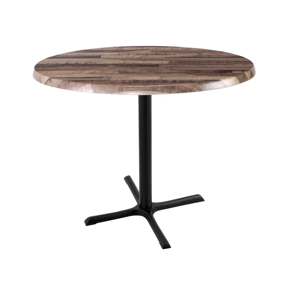 36" Tall OD211 Indoor/Outdoor All-Season Table with 36" Diameter Rustic Top. Picture 1