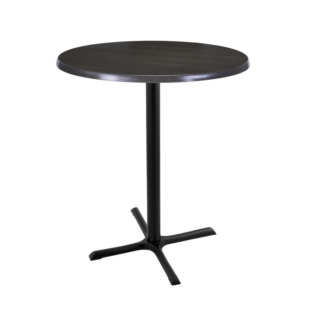 42" Tall OD211 Indoor/Outdoor All-Season Table with 30" Diameter Charcoal Top. Picture 1