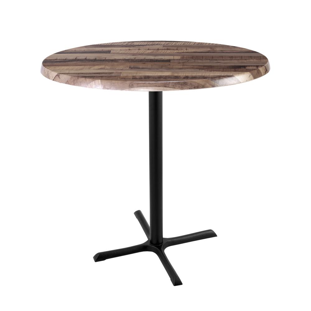 42" Tall OD211 Indoor/Outdoor All-Season Table with 36" Diameter Rustic Top. Picture 1
