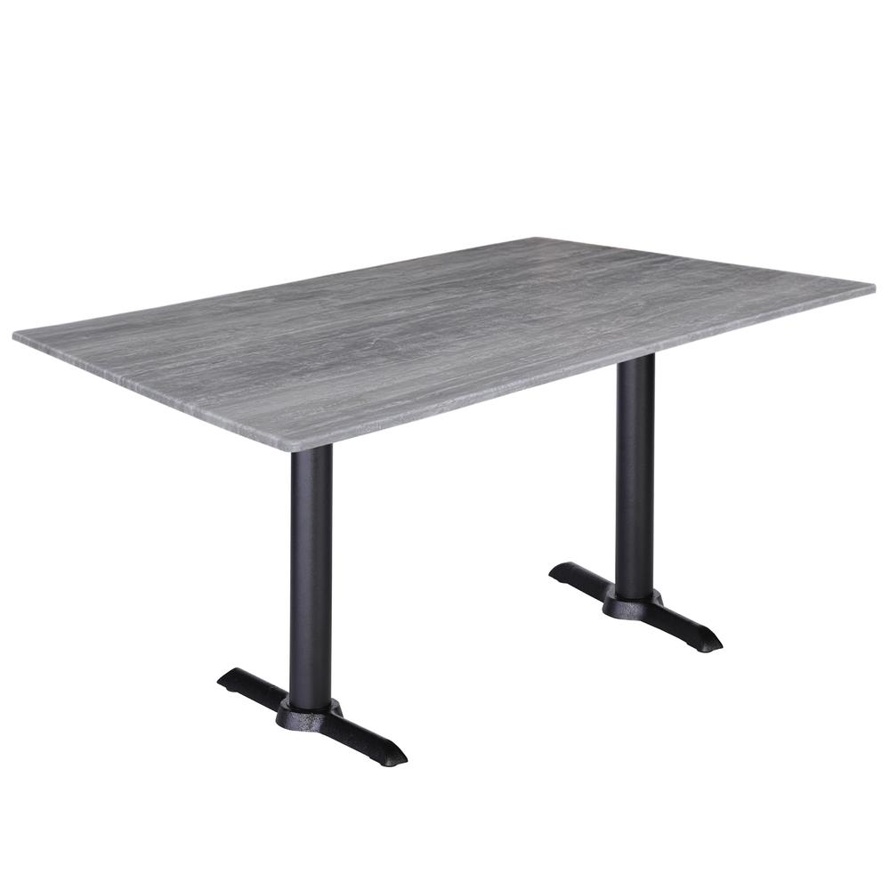 Two 30" Tall OD211EB Indoor/Outdoor All-Season Table Bases with a 30" x 48" Greystone Top. Picture 1