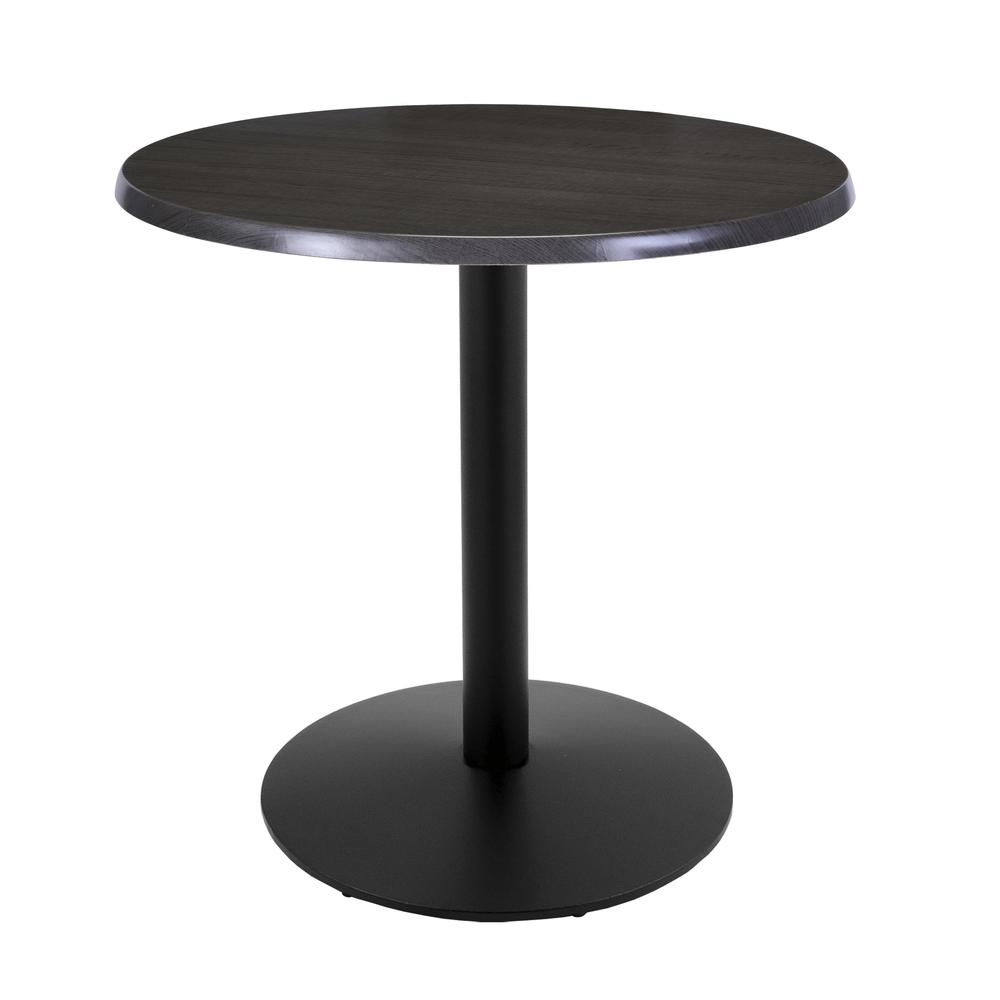 36" Tall OD214 Indoor/Outdoor All-Season Table with 30" Diameter Charcoal Top. Picture 1