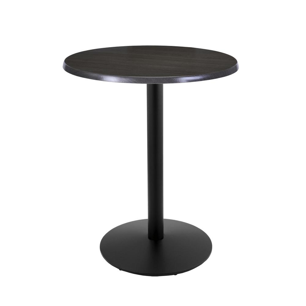 42" Tall OD214 Indoor/Outdoor All-Season Table with 30" Diameter Charcoal Top. Picture 1