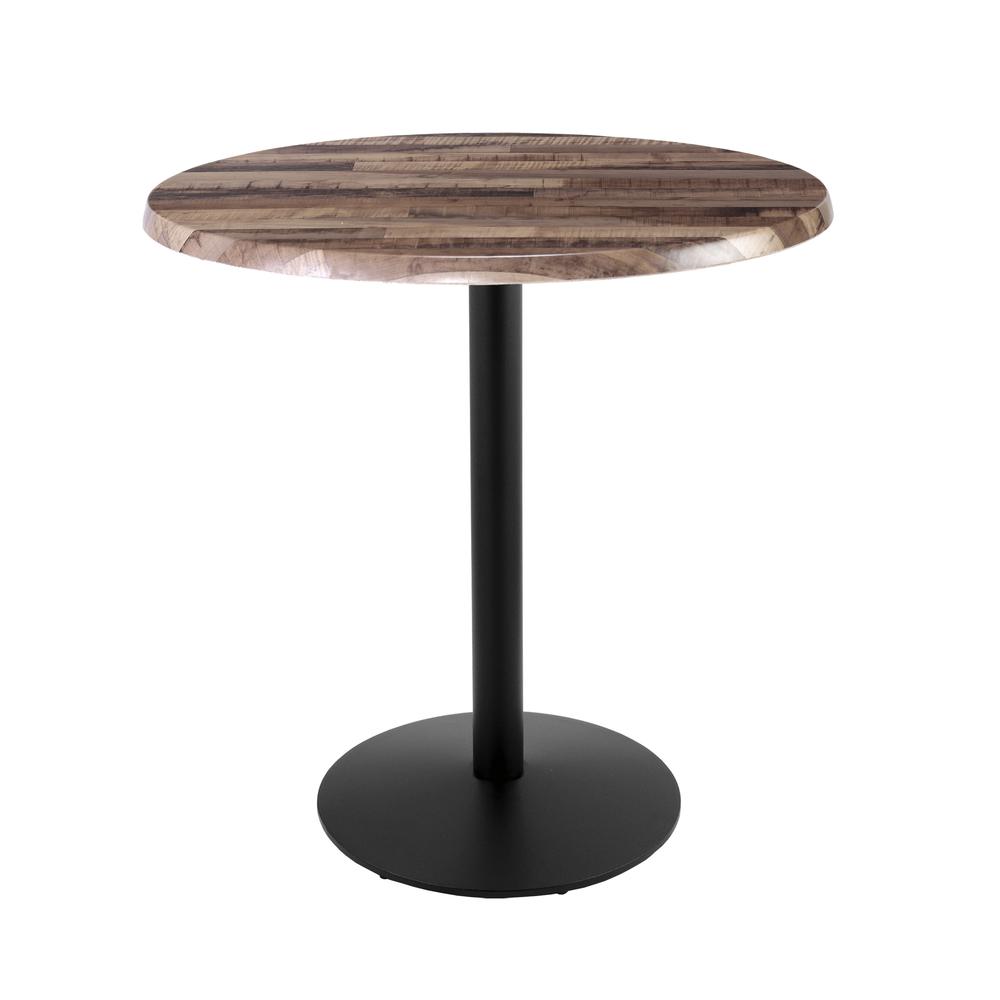 42" Tall OD214 Indoor/Outdoor All-Season Table with 36" Diameter Rustic Top. Picture 1