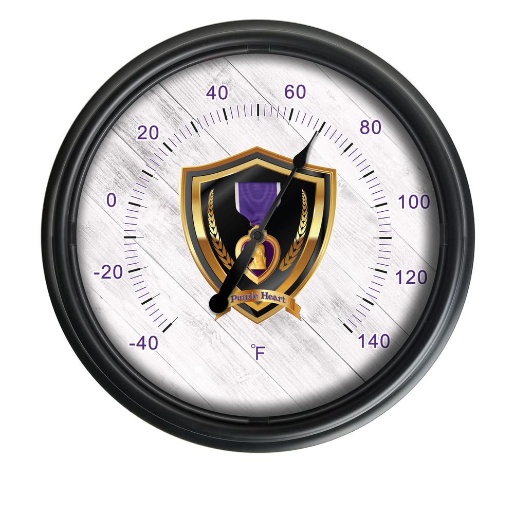 Purple Heart Indoor/Outdoor LED Thermometer. Picture 1