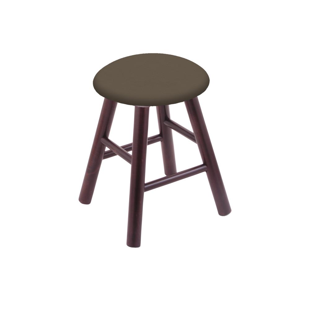 Maple Round Cushion 18" Swivel Vanity Stool with Smooth Legs, Dark Cherry Finish, and Canter Earth Seat. Picture 1