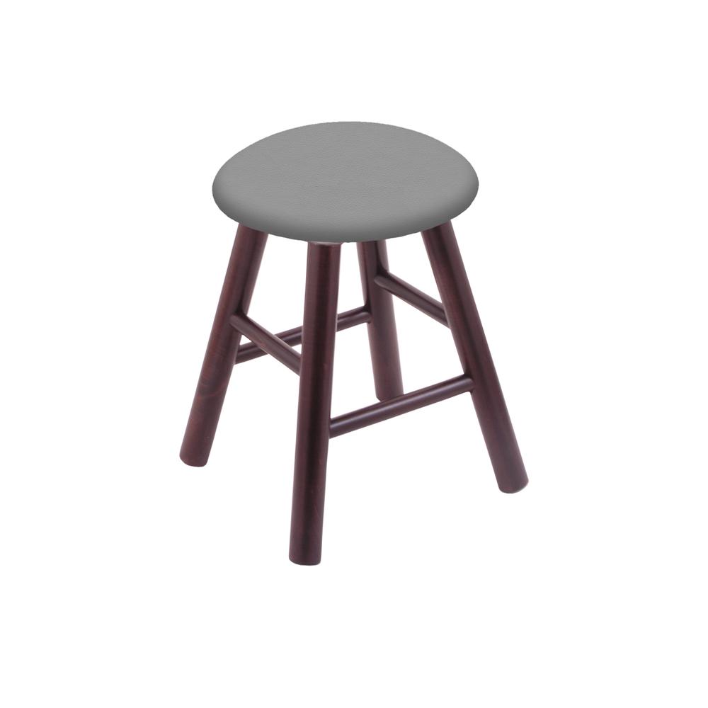 Maple Round Cushion 18" Swivel Vanity Stool with Smooth Legs, Dark Cherry Finish, and Canter Folkstone Grey Seat. Picture 1