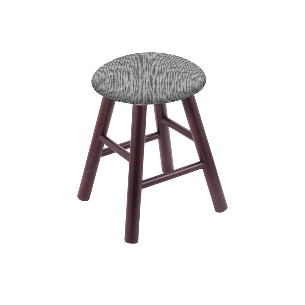Maple Round Cushion 18" Swivel Vanity Stool with Smooth Legs, Dark Cherry Finish, and Graph Alpine Seat. Picture 1