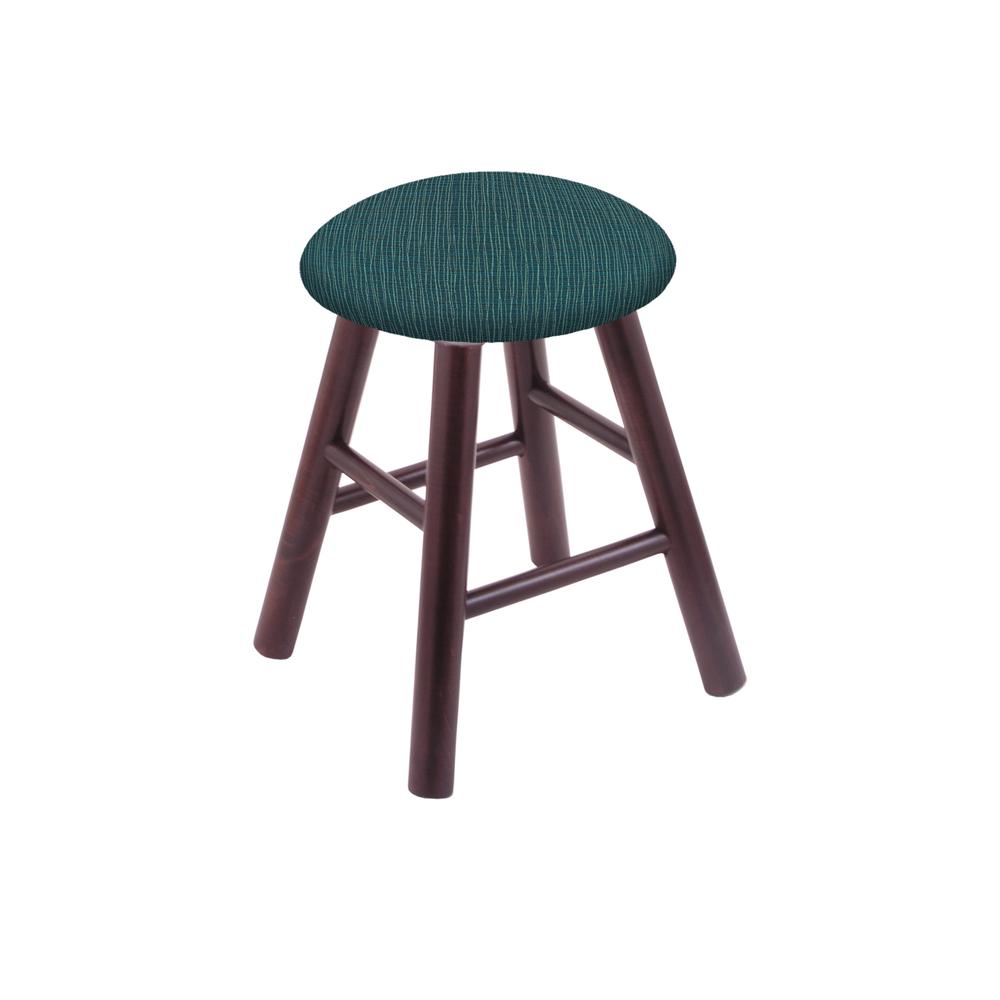 Maple Round Cushion 18" Swivel Vanity Stool with Smooth Legs, Dark Cherry Finish, and Graph Tidal Seat. Picture 1