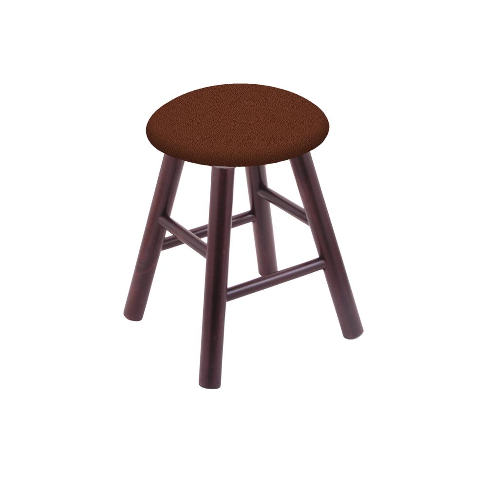 Maple Vanity Stool in Dark Cherry Finish with Rein Adobe Seat. Picture 1