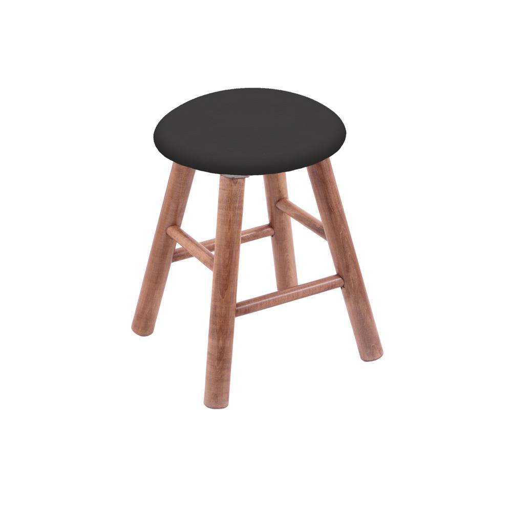 Maple Round Cushion 18" Swivel Vanity Stool with Smooth Legs, Medium Finish, and Canter Iron Seat. Picture 1