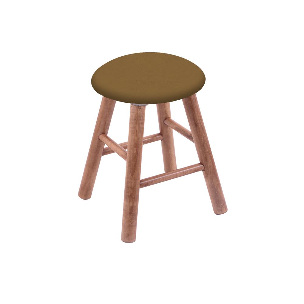 Maple Round Cushion 18" Swivel Vanity Stool with Smooth Legs, Medium Finish, and Canter Saddle Seat. The main picture.