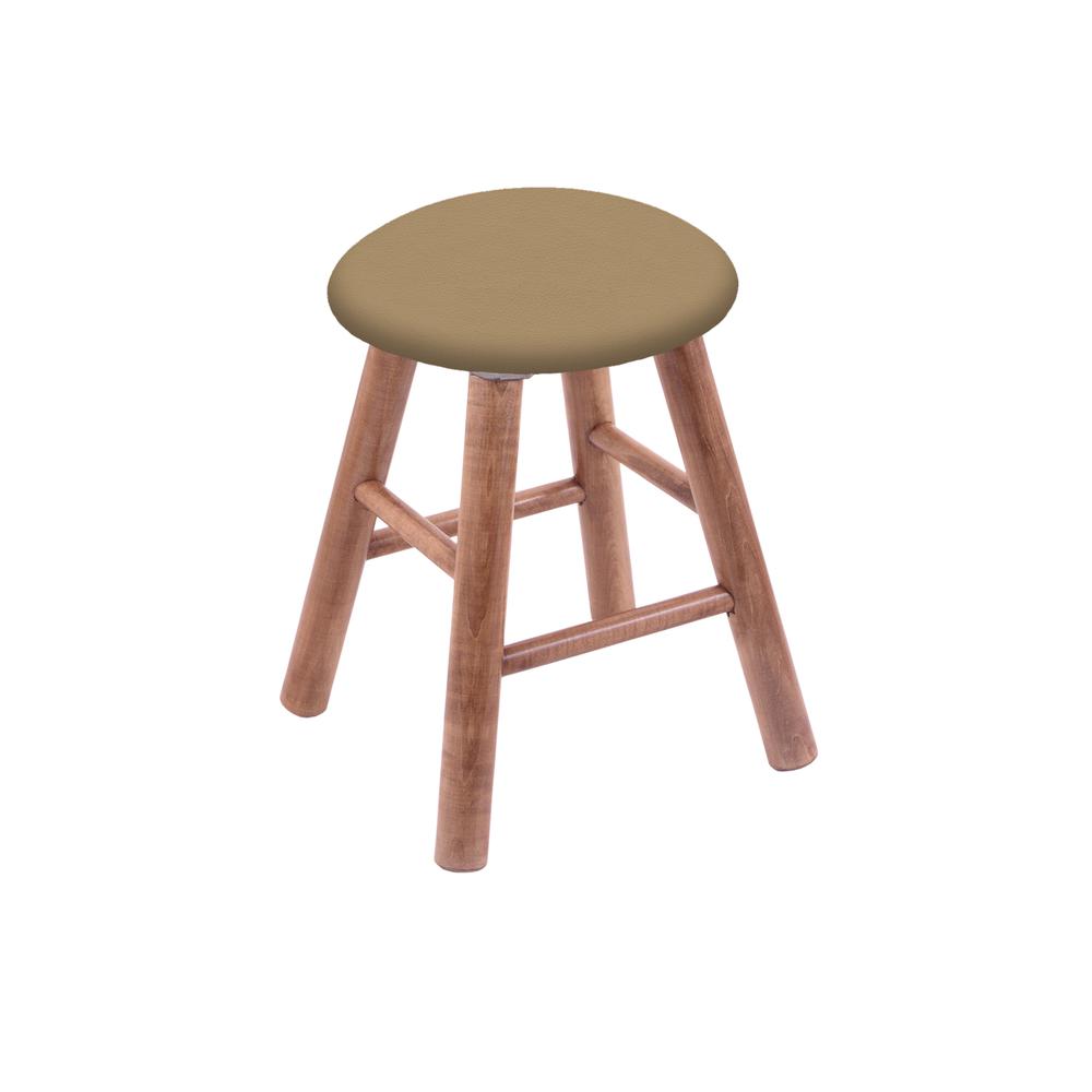 Maple Round Cushion 18" Swivel Vanity Stool with Smooth Legs, Medium Finish, and Canter Sand Seat. The main picture.