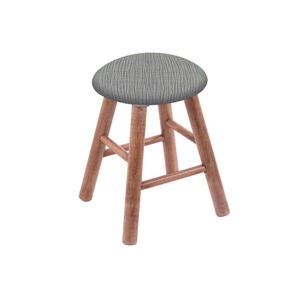 Maple Round Cushion 18" Swivel Vanity Stool with Smooth Legs, Medium Finish, and Graph Alpine Seat. Picture 1