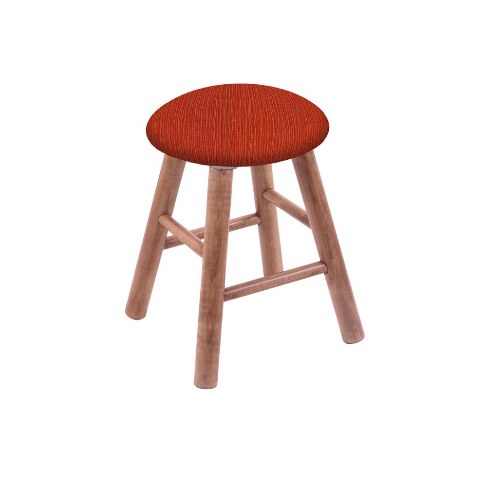 Maple Round Cushion 18" Swivel Vanity Stool with Smooth Legs, Medium Finish, and Graph Poppy Seat. Picture 1