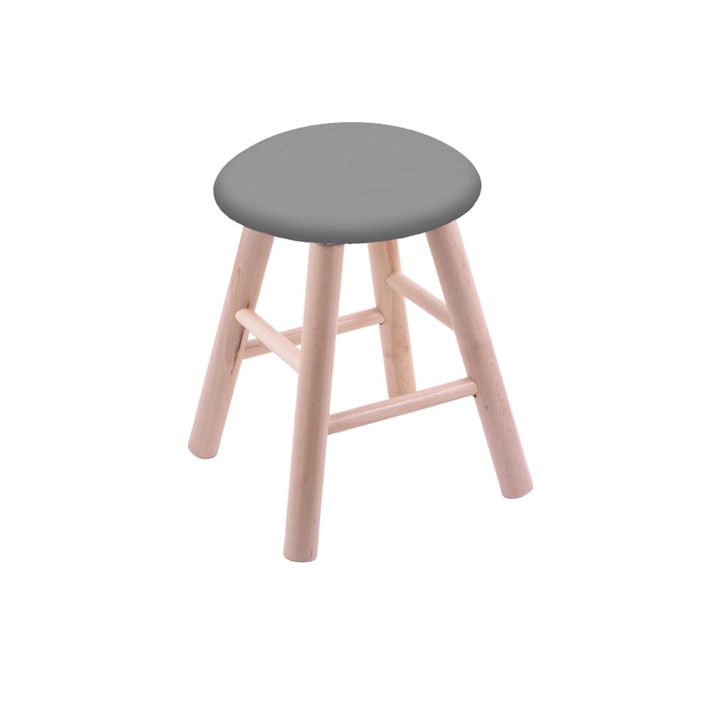 Maple Round Cushion 18" Swivel Vanity Stool with Smooth Legs, Natural Finish, and Canter Folkstone Grey Seat. Picture 1