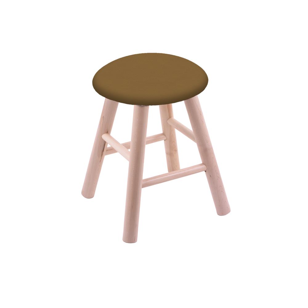 Maple Round Cushion 18" Swivel Vanity Stool with Smooth Legs, Natural Finish, and Canter Saddle Seat. Picture 1
