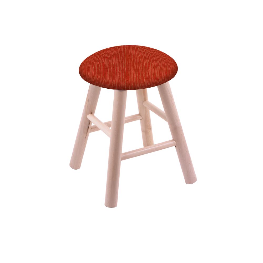 Maple Round Cushion 18" Swivel Vanity Stool with Smooth Legs, Natural Finish, and Graph Poppy Seat. Picture 1