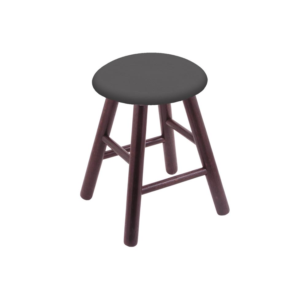Oak Vanity Stool in Dark Cherry Finish with Canter Storm Seat. Picture 1